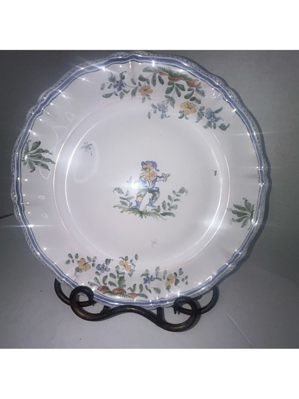 Atelier de Segnies France The Best of Both Worlds Ceramic Handpainted Plate